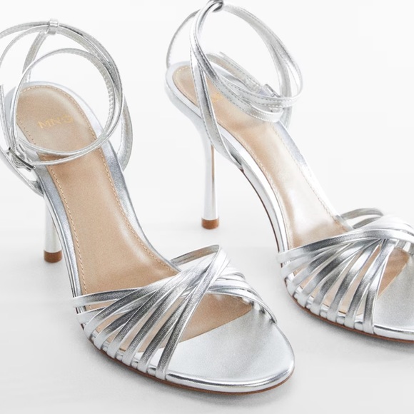 Mango Shoes - MANGO Strappy Heels in Silver